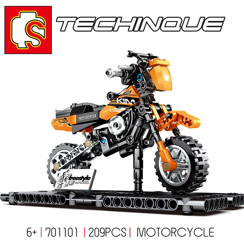 Строительные блоки technic Moto Cross мотоциклетные комплекты строительные моделей