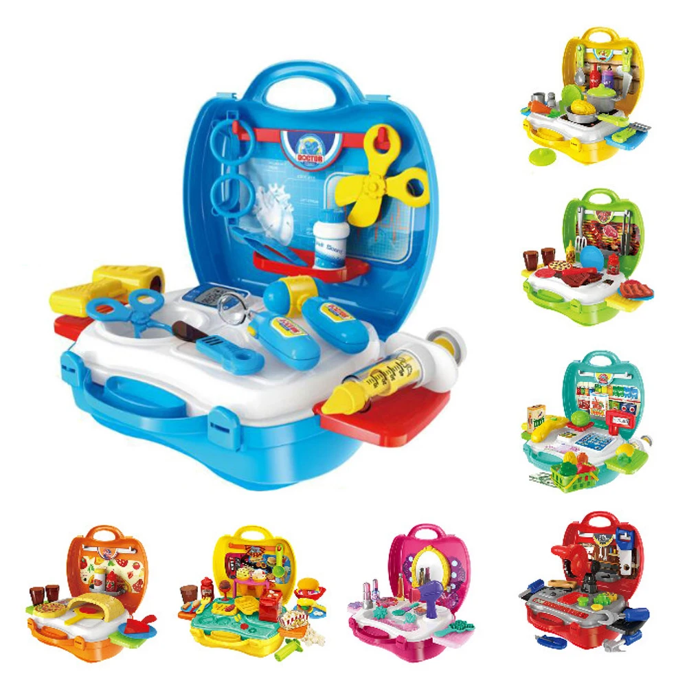 

Kids Simulation Kitchen Pretend Play Cooking Tableware Makeup Doctor Toy Sets Unisex Gifts For Children
