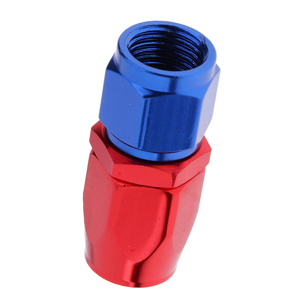 Universal Aluminum Swivel Fuel Pump Air Line Pipe AN-6 Blue And Red