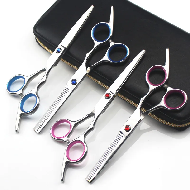 

professional Japan steel 6 '' gem hair scissors haircut scissor cutting barber makas makeup thinning shears hairdresser scissors