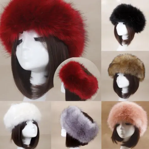 

Women Men Russian Thick Fluffy Cap Fur Headband Hat Warm Ear Warmer Ski Classic Hot Hats