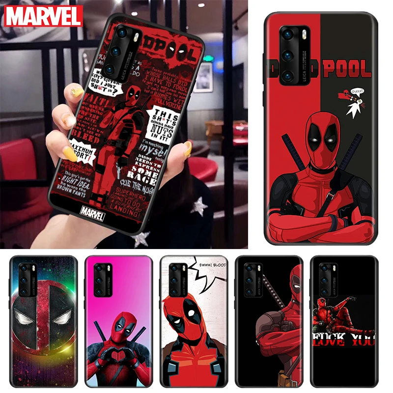 Marvel Deadpool For Huawei P Smart S Z Mate 40 RS 30 20 10 Pro Plus Lite 2019 2020 2021 Black Soft Phone Case | Мобильные телефоны