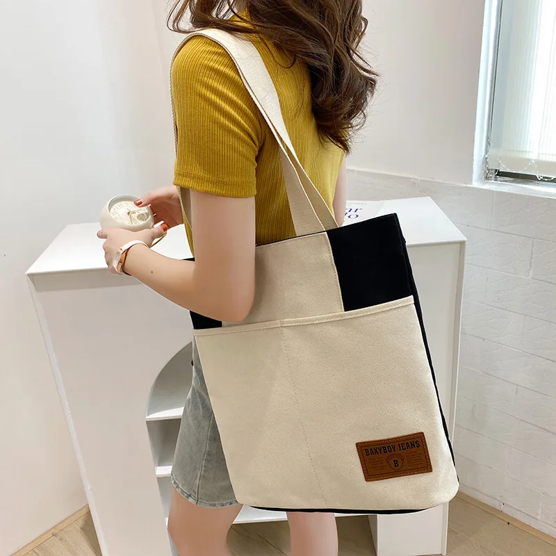 

Shoulder Bag Canvas Japanese College Style Simple and Versatile Literary Large-capacity Handbag