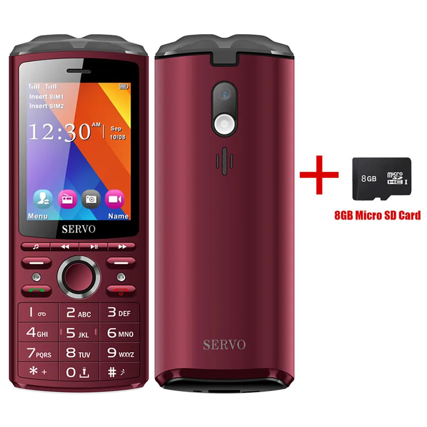 Red Add 8GB card SERVO R25 Bluetooth Музыка русская клавиатура банк питания для мобильного телефона сотовый телефон музыкальный динамик многофункциональные телефоны - Цвет: Red Add 8GB card