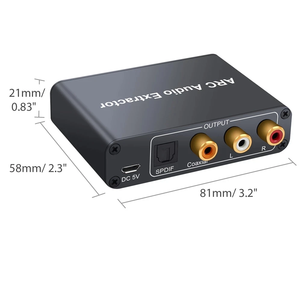 Converter HDMI Audio Adapter DAC ARC L R Coaxial SPDIF Jack Extractor Return Channel 3 5mm Headphone for TV