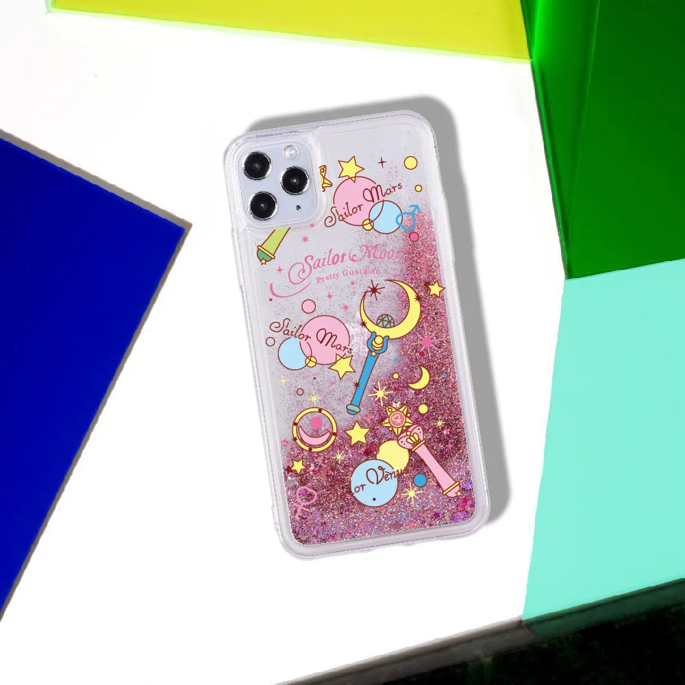 Stars Magic Sparkle Liquid Real Glitter Phone Case Fundas Cover for iPhone 11 12 Pro X XS XR Max 7 8 7Plus 8Plus Phone Coque