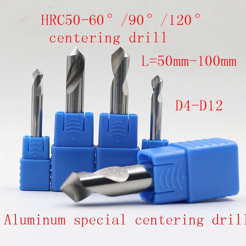 

Centering drill HRC50-60°/ 90°/ 120°D12x100L CNC milling machine machining center tool for chamfering and positioning holes
