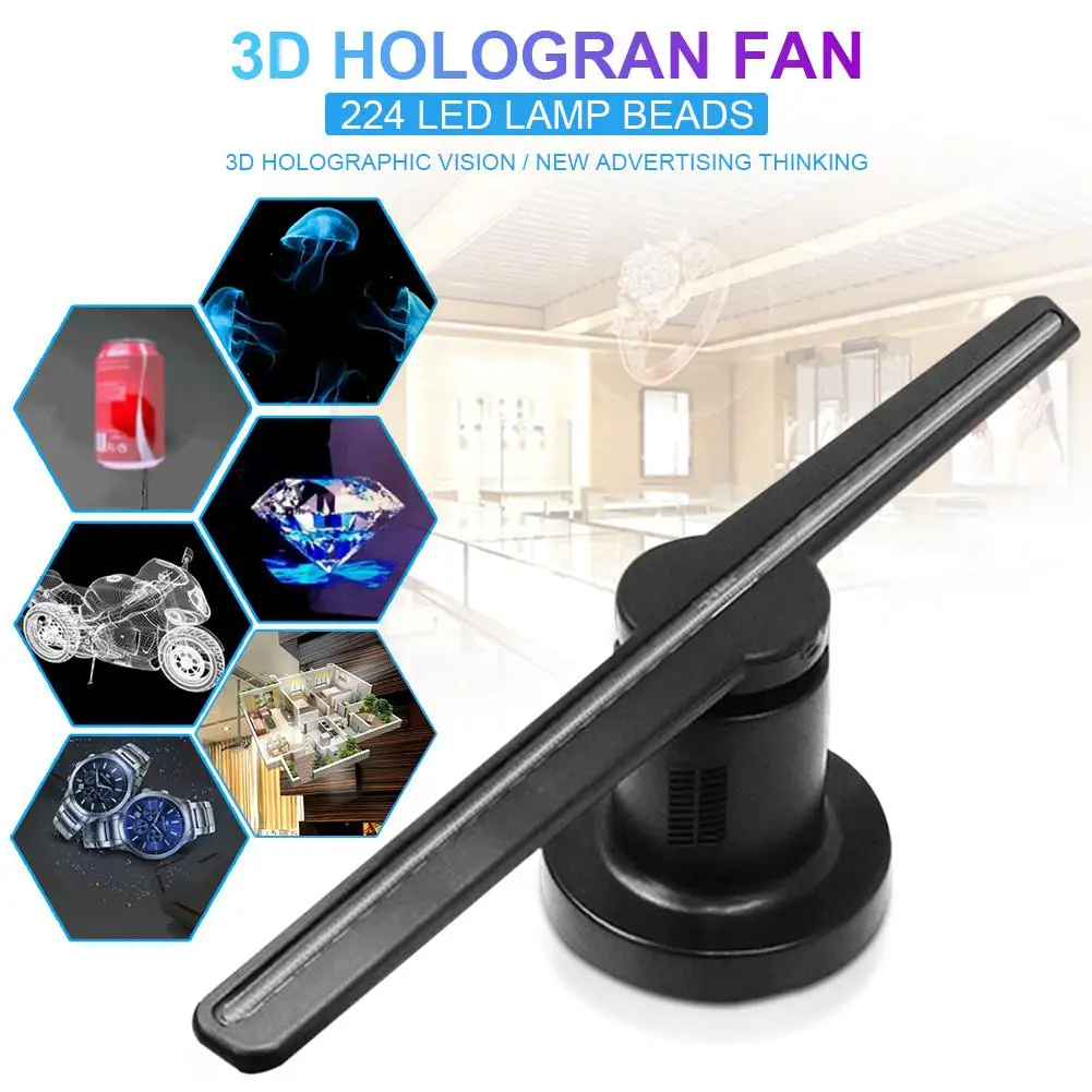 

2019 Newest High Quality 3D Hologram Fan with WiFi High Resolution Holographic Video Projector for Festival Christmas Halloween