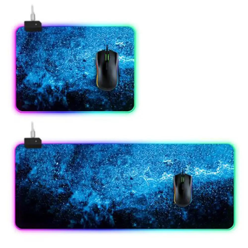 Красочный игровой коврик для мыши RGB светодиодный натуральный резиновый