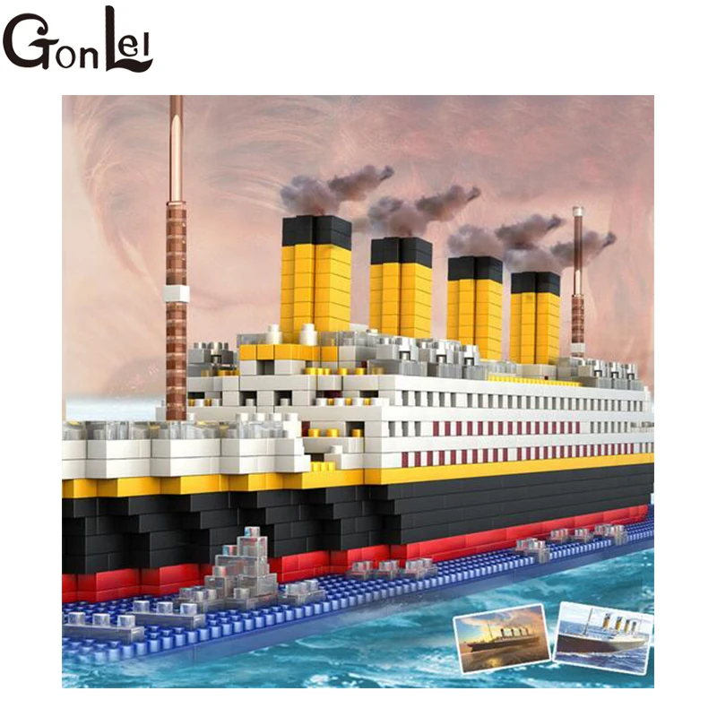 Kaufen Kompatibel LOZ Keine Legoinglys Titanic Blöcke Diamant Bausteine DIY Assemblage Mini Ziegel Romantische Vorhanden Freunde Spielzeug