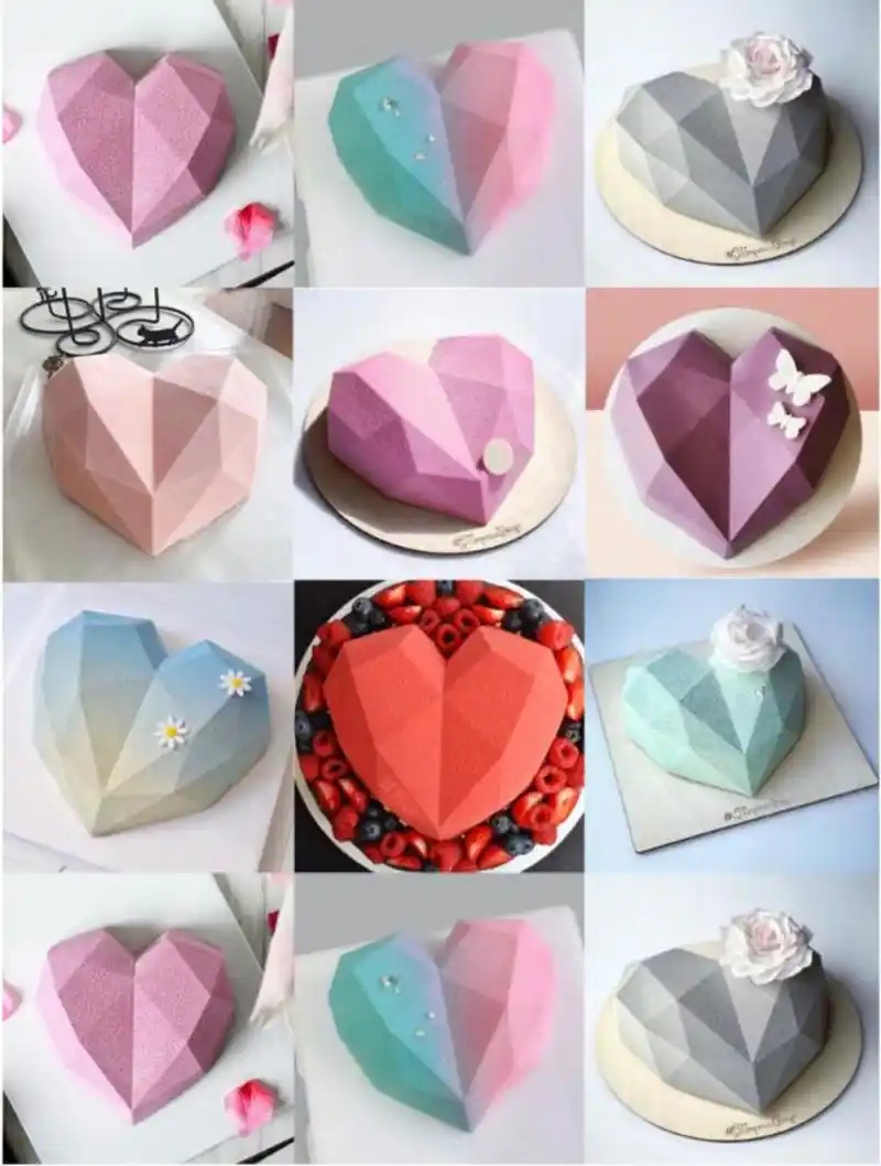 Maconnerie Gateau Moule Silicone Gateau Moule 3d Coeur Forme Moule Fondant Gateau Chocolat Maison Cuisine Cuisson Modelisation Decor Outils Aliexpress