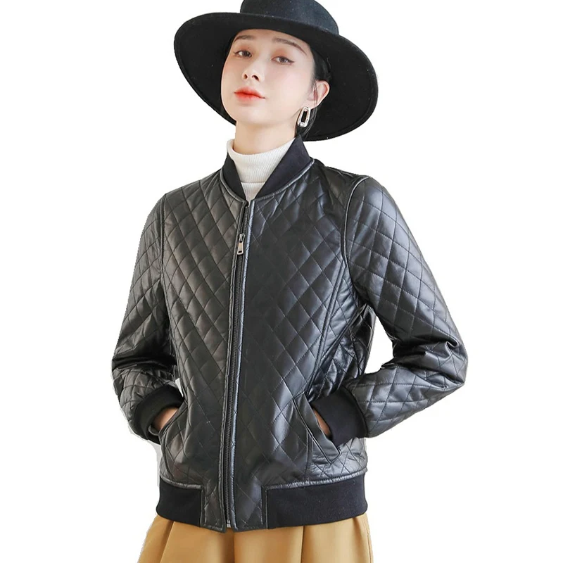 

Женская замшевая куртка из натуральной овечьей кожи, осенне-зимнее пальто, мотоциклетный костюм, верхняя одежда LF21004ND