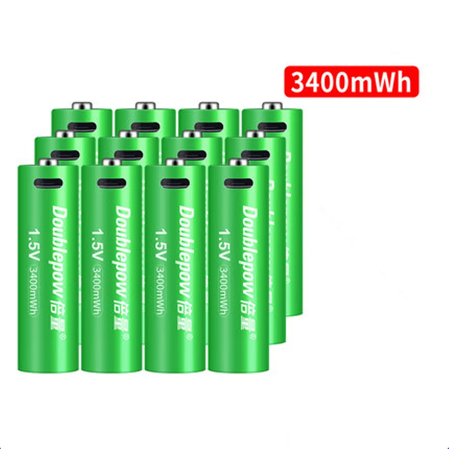 

12Pcs/lot New 1.5V 3400mWh AA rechargeable battery USB rechargeable lithium battery fast charging via Micro USB cable