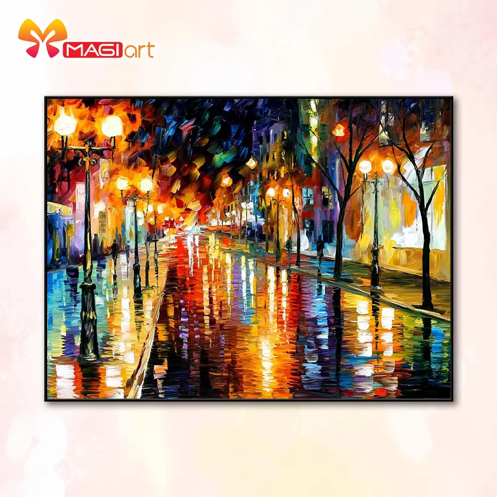 

Cross stitch kits Embroidery needlework sets 11CT water soluble canvas patterns 14CT Night scenery-NCMS059