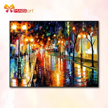 

Cross stitch kits Embroidery needlework sets 11CT water soluble canvas patterns 14CT Night scenery-NCMS059