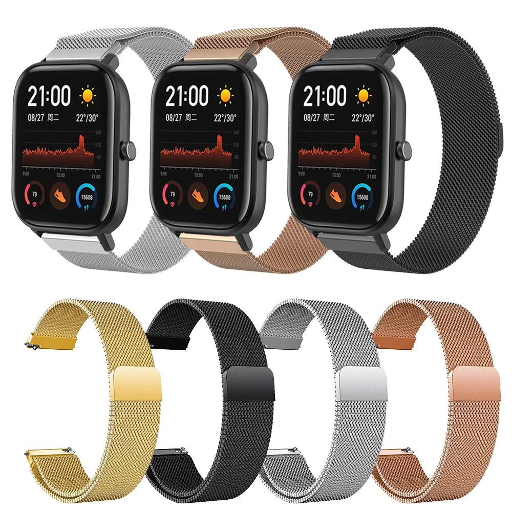 Metal Milanese Loop Band For Xiaomi Huami Amazfit GTS Wrist Strap Bracelet  For Amazfit GTR 47MM / Bip lite / Bip 2 Smart Watch|Watchbands| - AliExpress