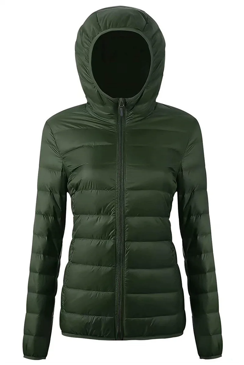 Women's Hooded Packable Down Jacket Ultra Light Weight Short Puffer ...