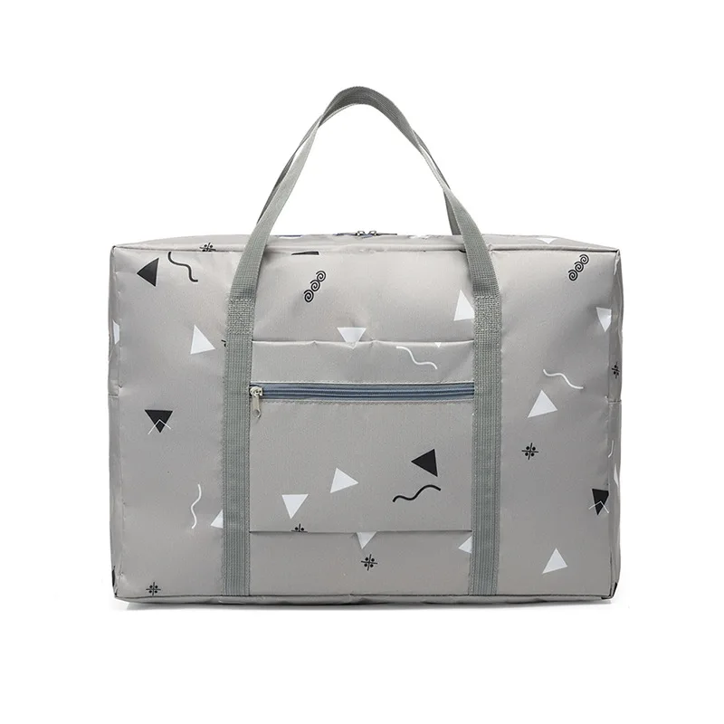 Женская портативная дорожная сумка, Большая вместительная Складная спортивная сумка, органайзер для путешествий, сумки для багажа, легкие Полиэстеровые выходные сумки - Цвет: gray