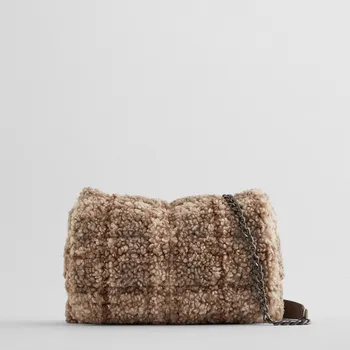 

Designer Brand Bags for Women 2020 New Brown Quality Faux Fur All-match One-shoulder Messenger Bag Ladies Purses and Handbags gg