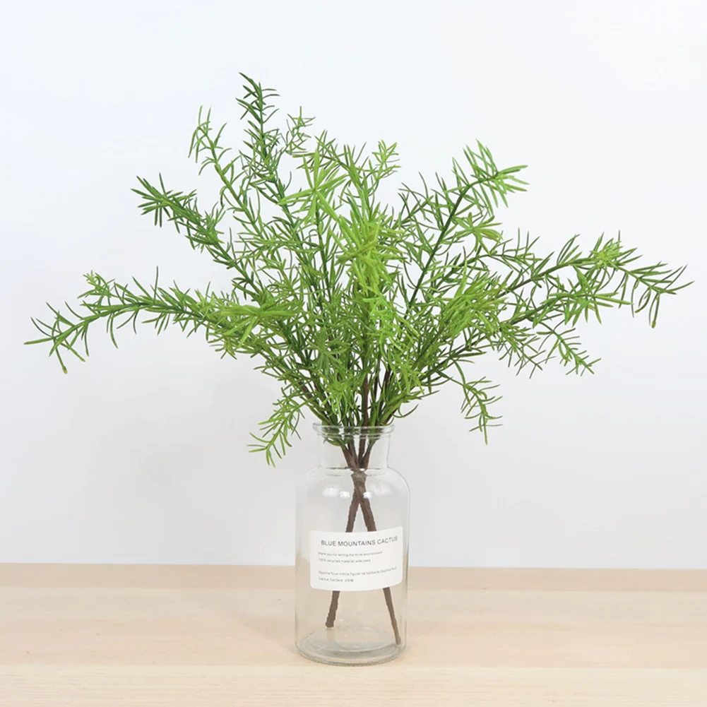 4pcs Artificial Rosemary Plant Fake Greenery Leaves Bushes Evergreen