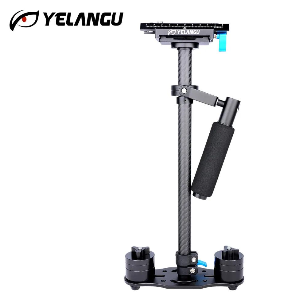 New YELANGU Adjustable S60T Carbon Fiber Tube 60cm Handheld DSLR Video Camera Stabilizer Compact Steadycam Mini Steady Cam