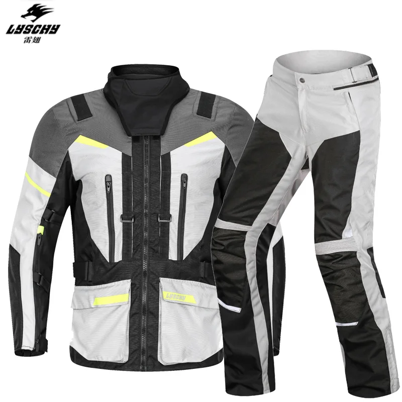 LYSCHY Autumn Winter Cold-proof Warm Motorcycle Jacket+Pants Motocross Suit Adventure Touring Clothing CE Protective Gear Sets LYSCHY Autumn Winter Cold-proof Warm Motorcycle Jacket+Pants Motocross Suit Adventure Touring Clothing CE Protective Gear Sets
