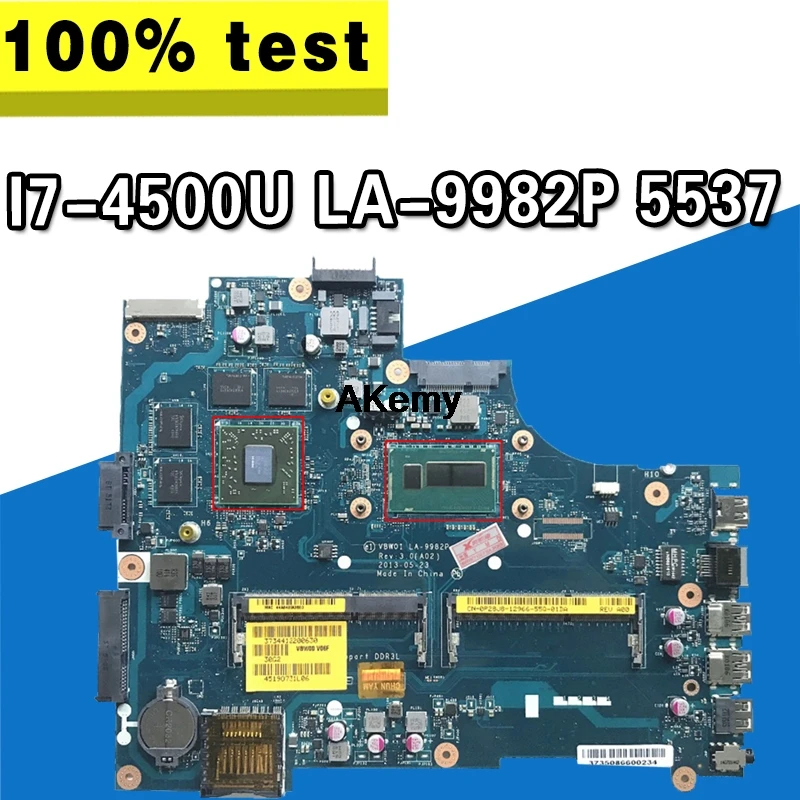 

LA-9982P Laptop motherboard for Dell Inspiron 15R-5537 3537 original mainboard I7-4500U 2GB graphics card