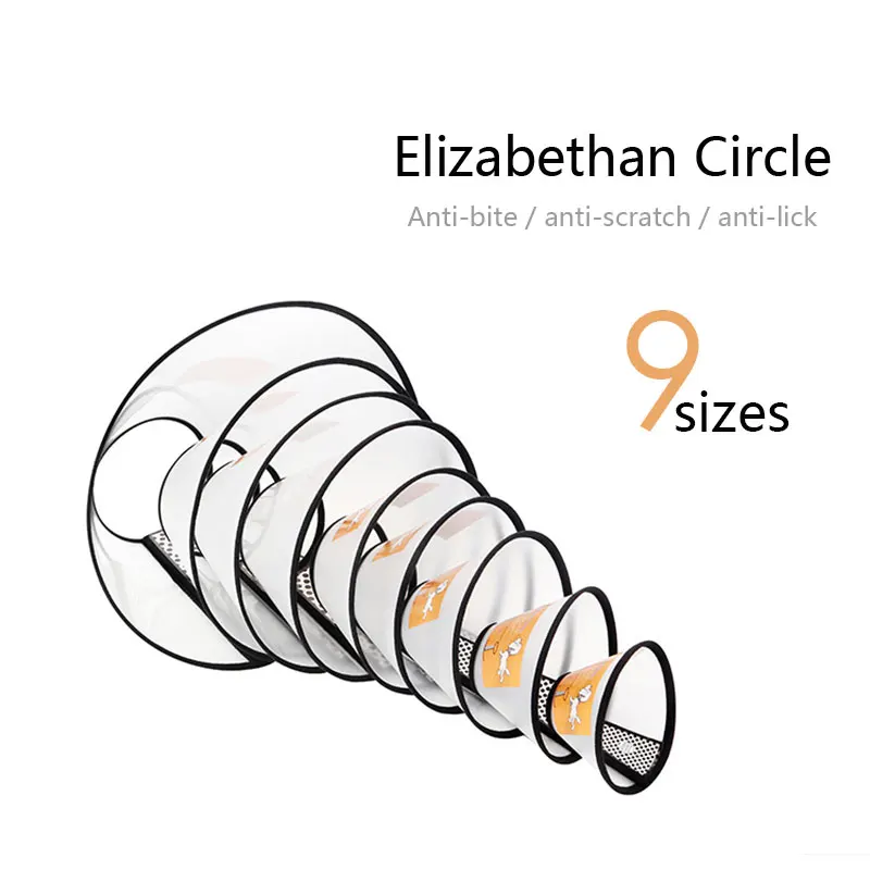 

Transparent Dog Elizabethan Collar Smart Cone Medical Wound Healing Anti-Bite Collar for Cats Neck Protective Pet Accessories