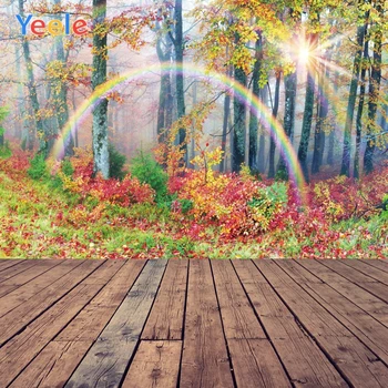 

Yeele Landscape Photocall Forest Rainbow Wood Bridge Photography Backdrop Personalized Photographic Backgrounds For Photo Studio