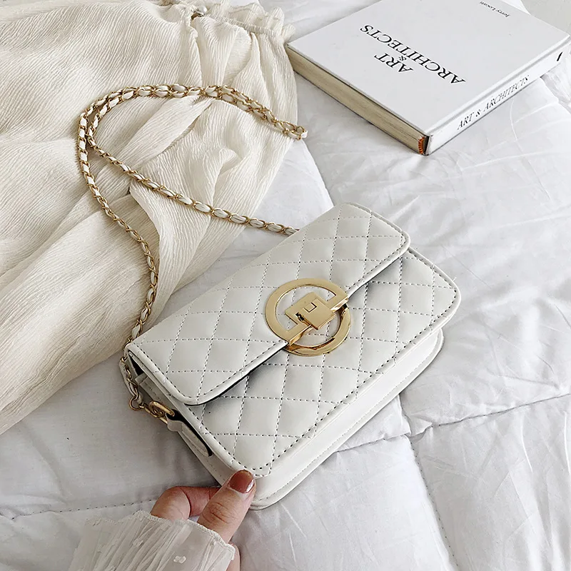 

Small Bag Women Purses and Handbags 2019 New Chain Single Shoulder Bag Fashion Lingge Small Square Bag Women Bag