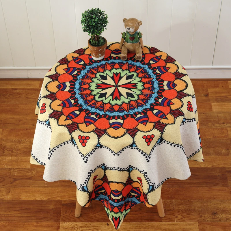 Cotton Linen Tablecloth Square Round Table Cover Cloth Dinning Home Decor