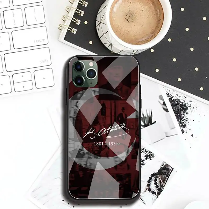 Thổ Nhĩ Kỳ Mustafa Kemal Ataturk Ốp Lưng Điện Thoại Kính Cường Lực Cho iPhone 12 11 Pro Max Mini XR XS MAX 8X7 6S 6 Plus SE 2020 Bao louis vuitton iphone case Cases For iPhone