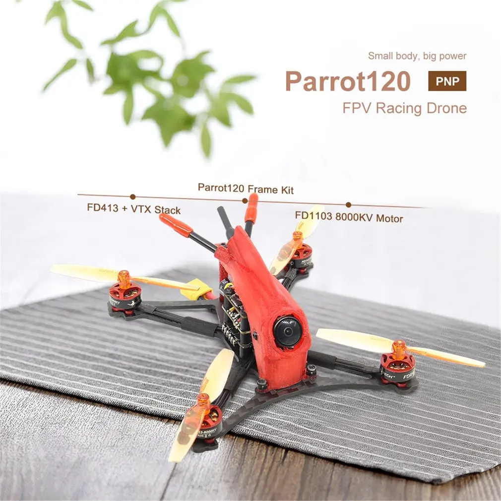HGLRC зубочистка Parrot120 микро RC FPV гоночный Дрон PNP F411 2-4S управление полетом 13A 4в1 ESC 1103 8000 кв мотор-красный