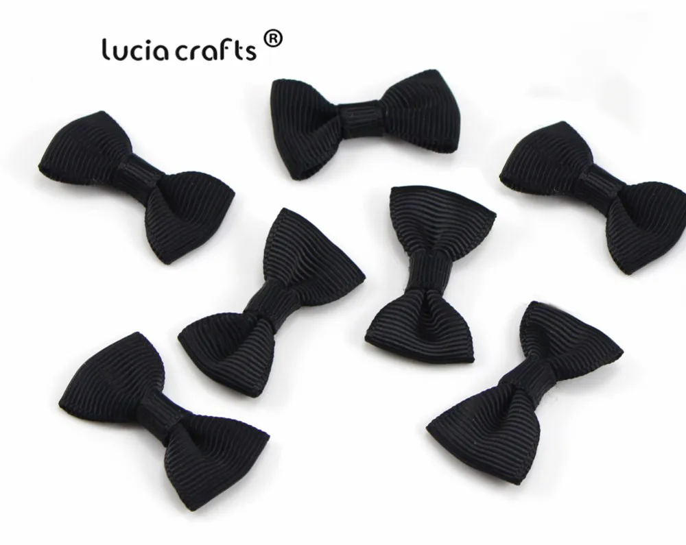 black 12pcs Lucia crafts, 3,5*2 см, разноцветные, Grossgrain, банты для девочек, бутик, мини-бант для волос, головной убор, сделай сам, одежда для рукоделия, 12 шт./24 шт., B0910 - Цвет: black 12pcs