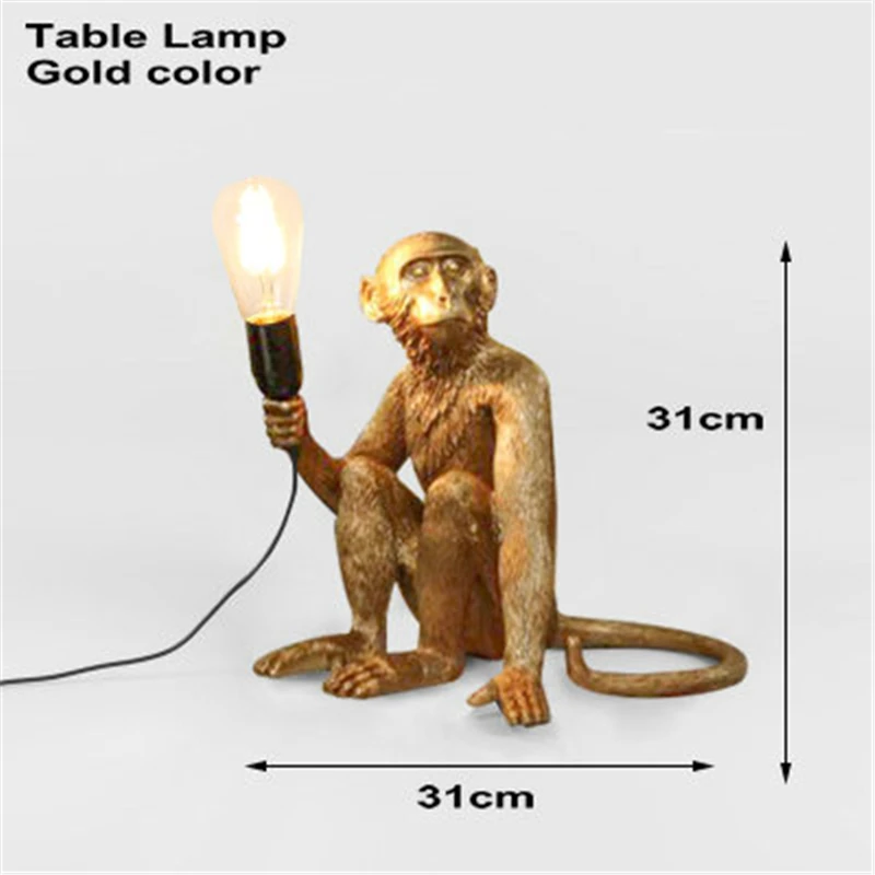 Современная лампа в форме обезьяны веревка черные подвесные светильники освещение Nordic Art скандинавские реплики Смола Seletti кухня подвесной светильник - Цвет корпуса: Gold Table Lamp