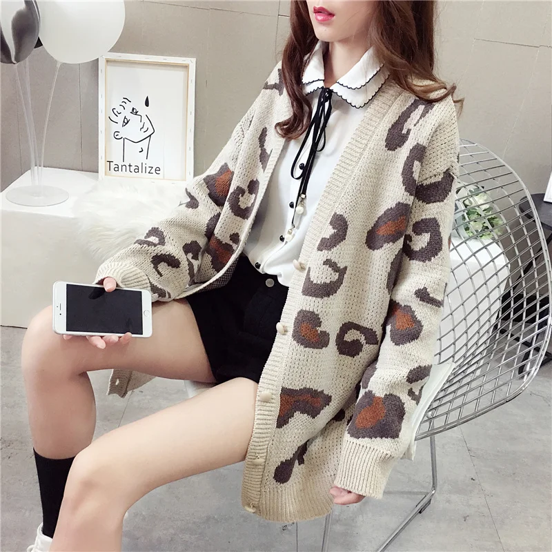 

Autumn Winter Lattice Knitted Long Cardigans Loose Ladies Casual Preppy Style Thick Sweaters Jumpers Women Knitting Jackets
