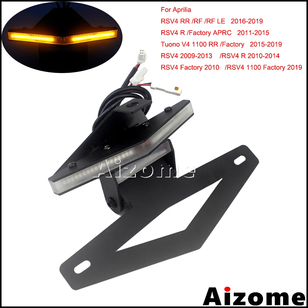 

Motorcycle LED Turn Signals Fender Eliminator Tail Tidy For Aprilia RSV4 RR RF LE R APRC 1100 Factory Tuono V4 1100 RR 2009-2019