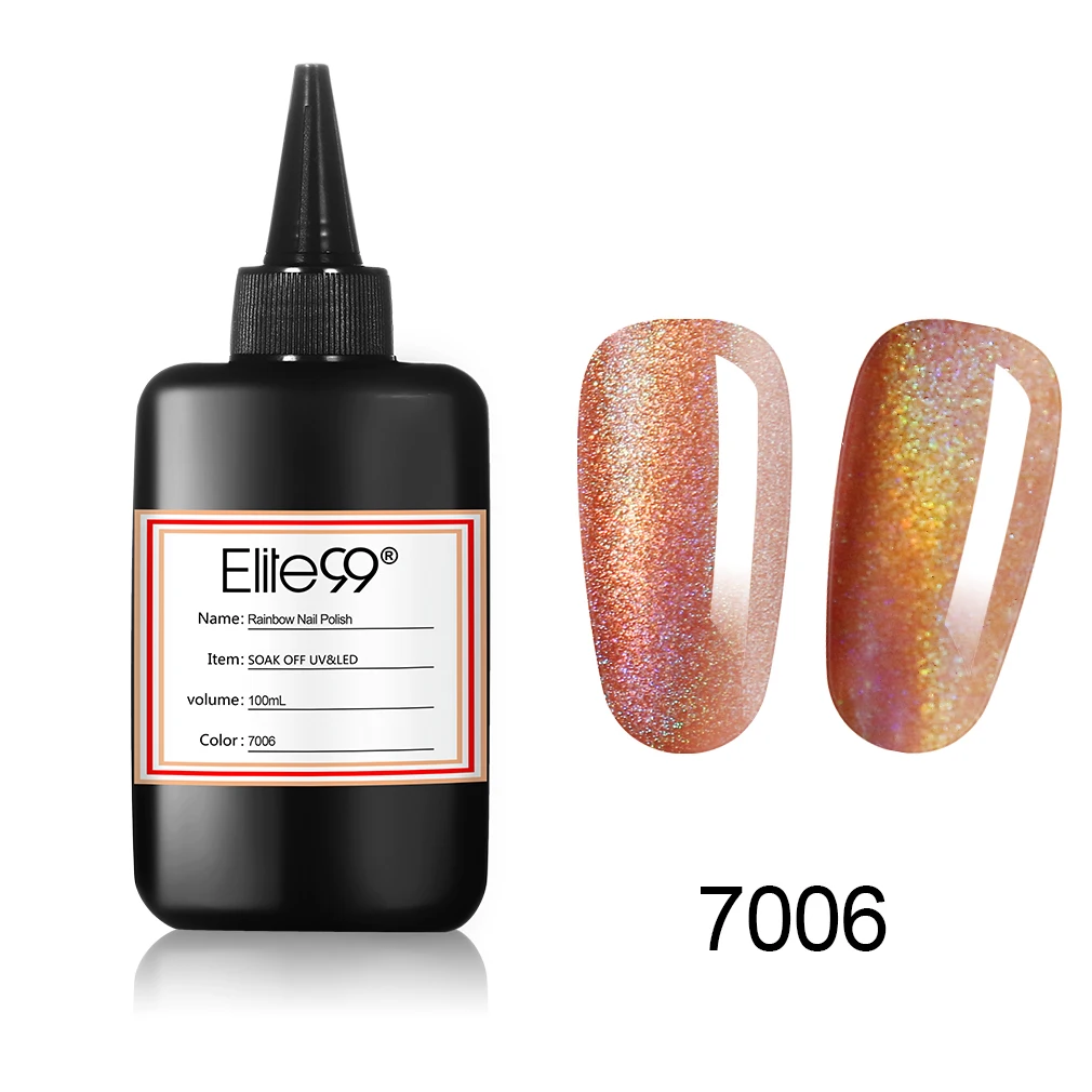 100ML 7006 Elite99 Радужный цвет лак для ногтей воздушный сухой лак для ногтей используется без протирания верхнее покрытие ногтей лак мерцающий лак для ногтей - Color: 100ML 7006
