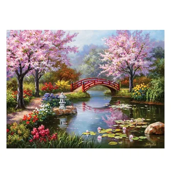 

Diamond Painting Bridge Scenery Cross Stitch Set 5D DIY Drill Landscape Painting Mosaic Rhinestone Embroidery Kits Home Decor