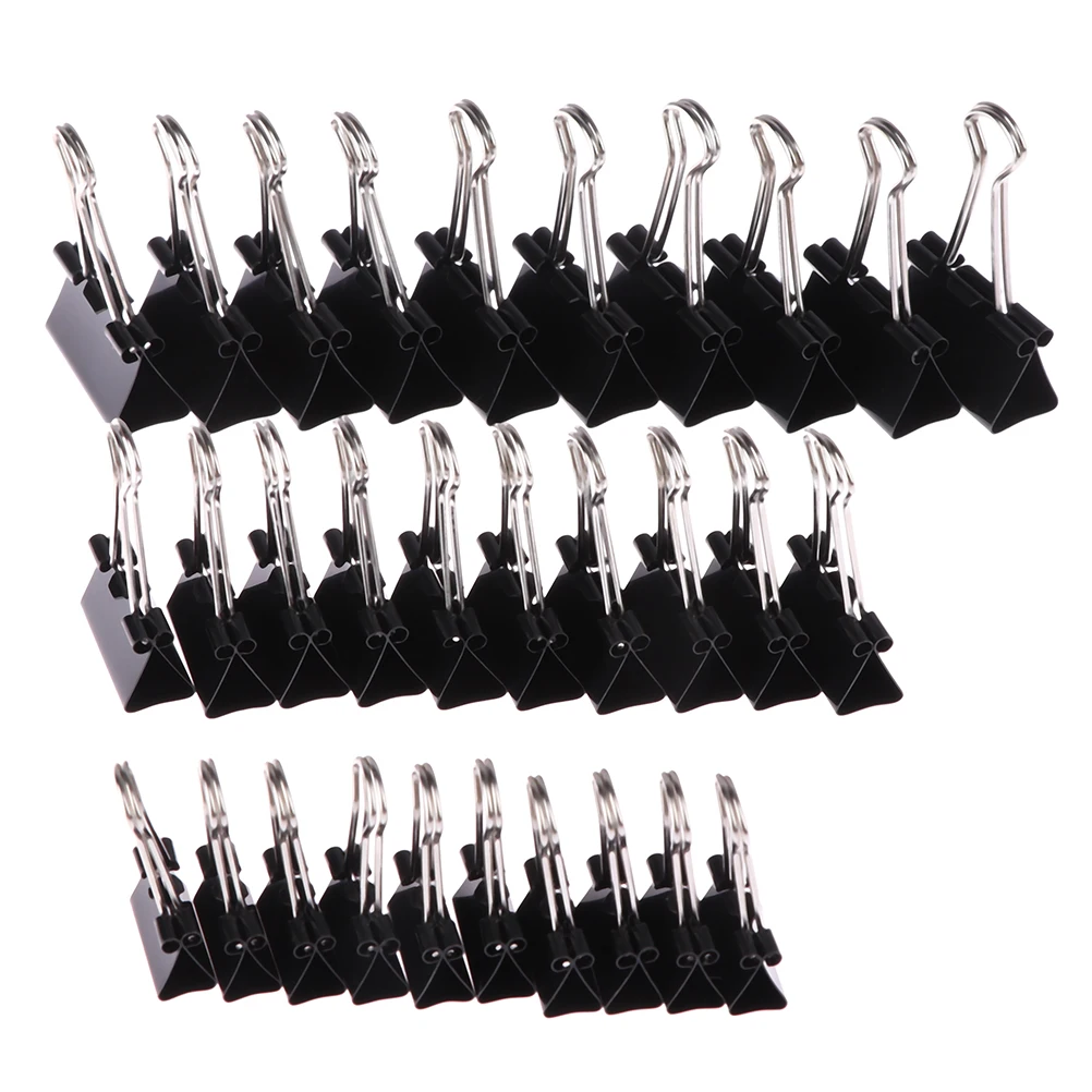 10 Uds Clips de carpeta metálicos negros notas carta Clip de papel clip de fijación
