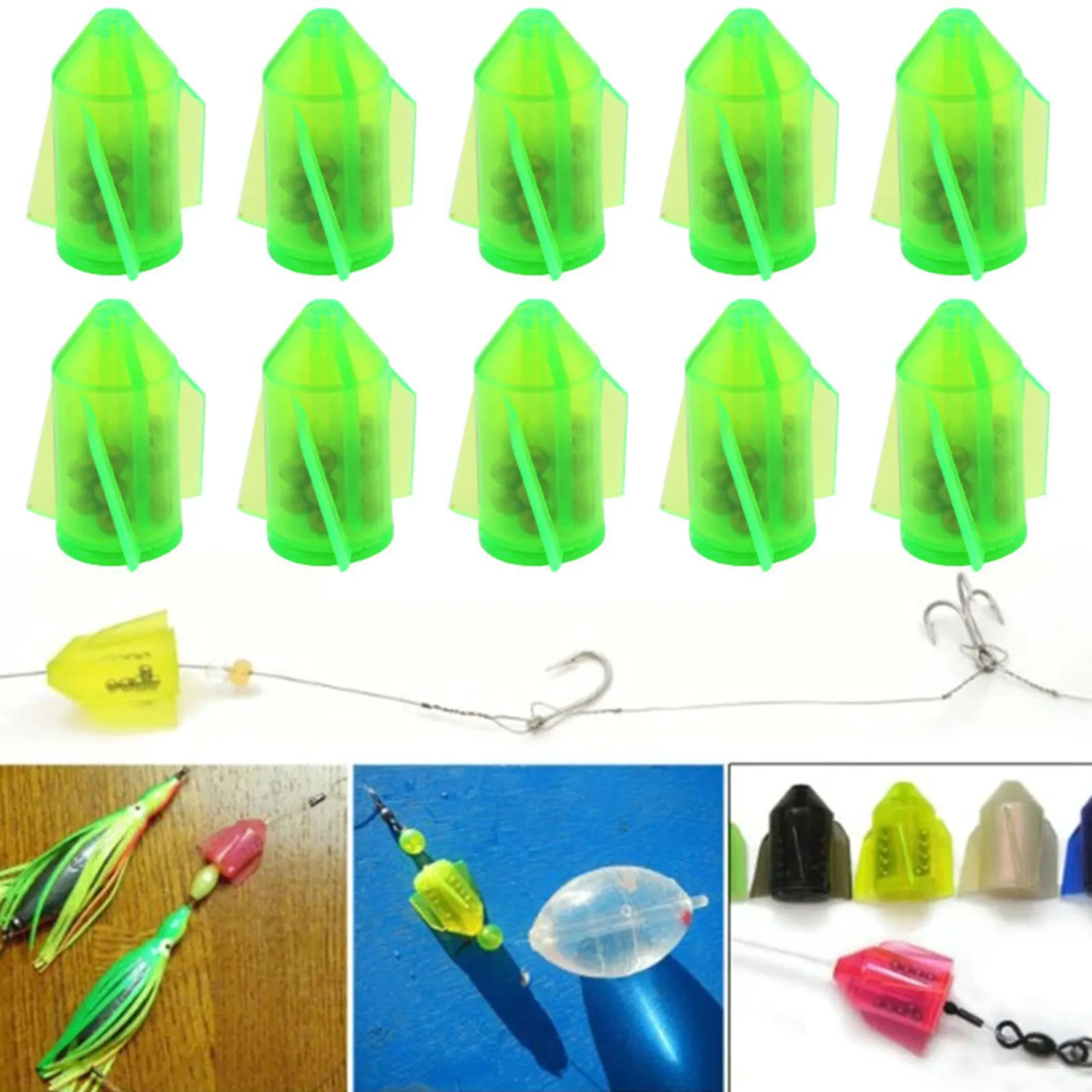 10pcs Fishing Line Rattle Inline Lure Rattles For Catfish Terminal Tackle 24mm Sea Lake Fishing