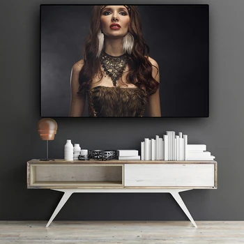 

African Indian Sexy Nude Woman Portrait Canvas Painting Cuadros Posters and Prints Scandinavian Wall Art Picture for Living Room