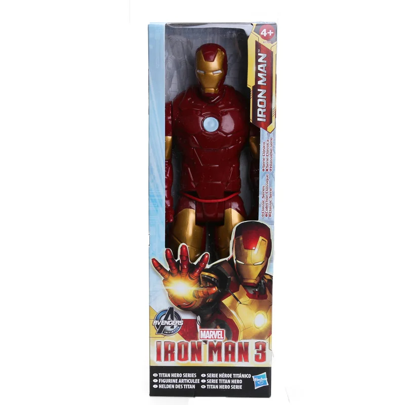 ironman box 30 см игрушки Marvel Мстители 4 эндигра Человек-паук танос Халк ПВХ Фигурка Железный человек Капитан Америка Черная пантера фигурка-модель - Цвет: ironman box