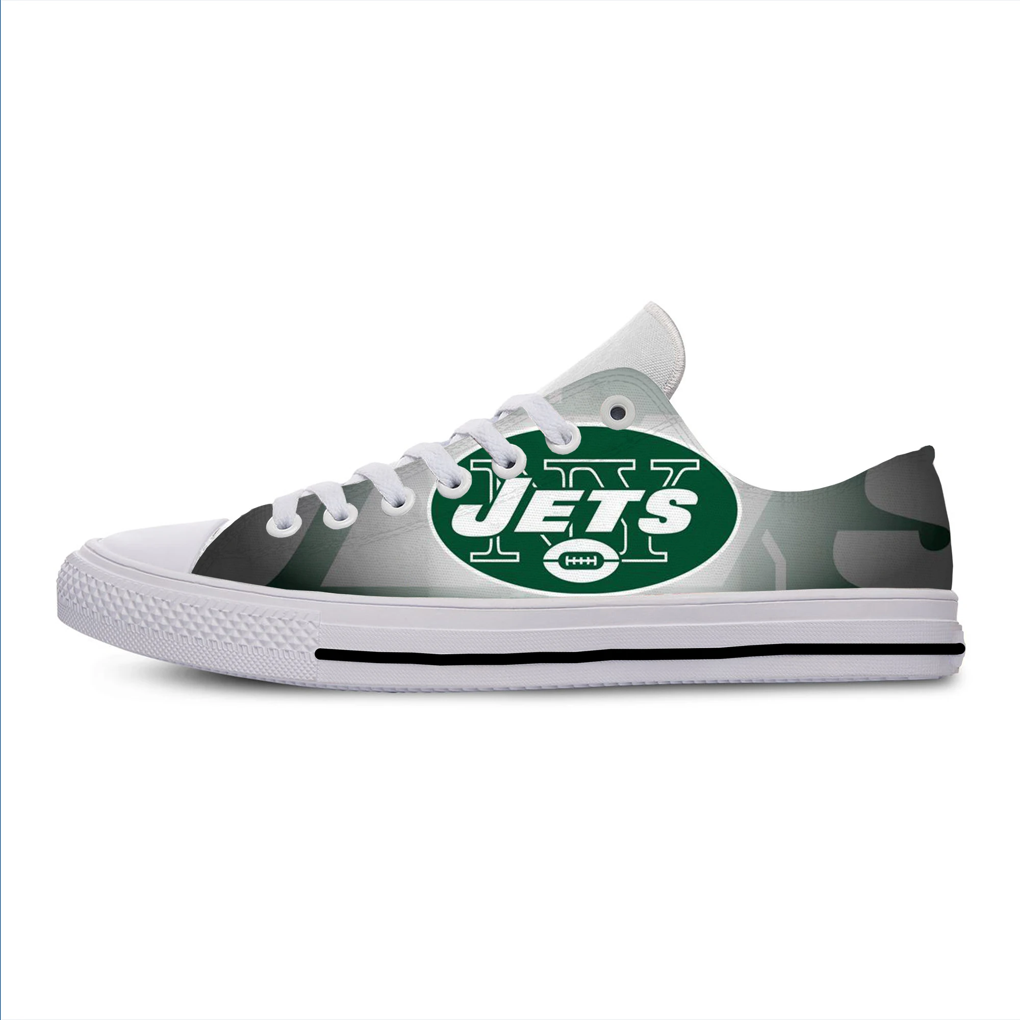 Jets/легкая модная Мужская/женская повседневная обувь; дышащие кроссовки на плоской подошве; обувь для фанатов футбола в Нью-Йоркском стиле