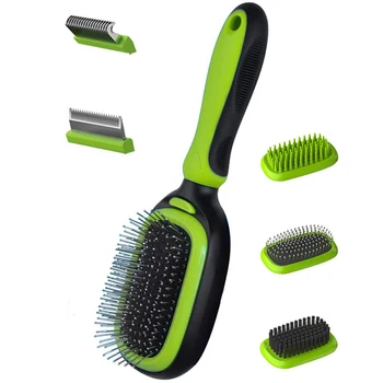

5 in 1 Pet Grooming Kit for Dogs and Cats, Dual Side Pet Grooming Brush Set, Detachable Pet Hair Dematting Comb, Desheeding Comb