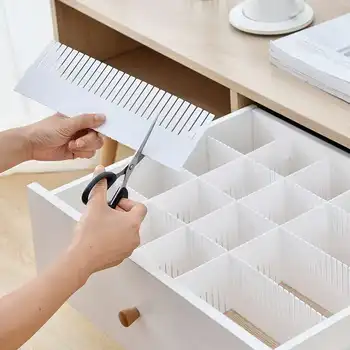 

Adjustable Plastic Drawer Divider DIY Storage Shelves Household Free Combination Partition Board Space-saving Division Tools