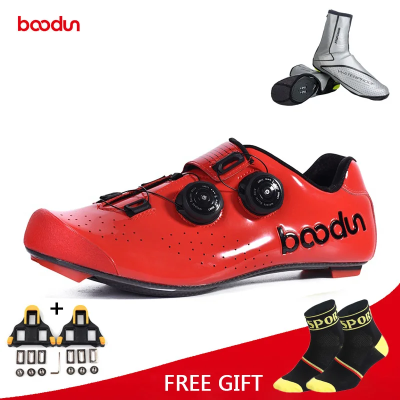 

Boodun Road Cycling Shoes Carbon Fiber Bike Shoes Men Self-Locking Racing Breathable Ultralight Professional Bicycle Sneakers