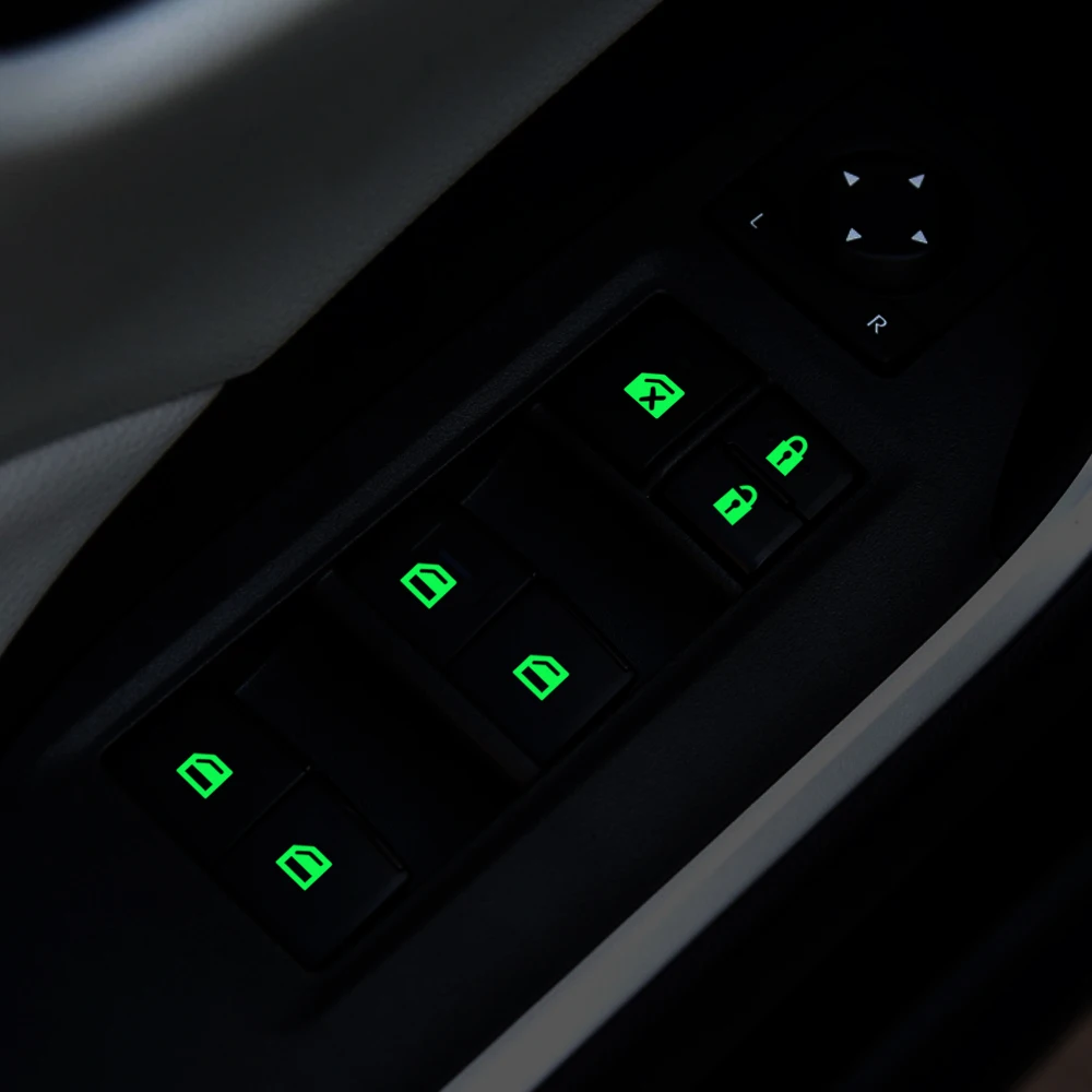 Luminous Car Door Window Lift Button Sticker for toyota C-HR 4Runner RAV-4 prado NISSAN QASHQIA x trail Dacia Duster | Автомобили и