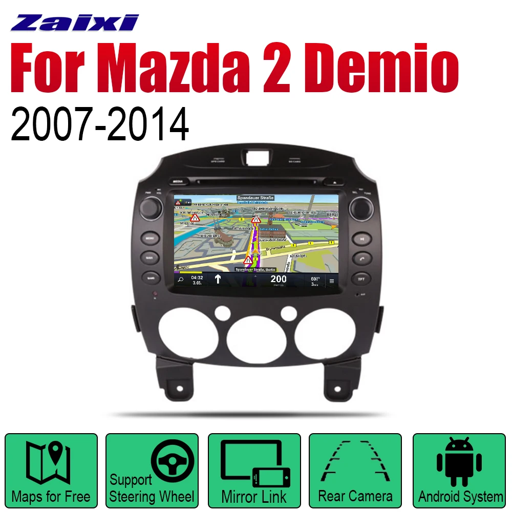ZaiXi Android 2 Din автомобильное радио, dvd для Mazda 2 Demio 2007~ Автомобильный мультимедийный плеер gps навигационная система Радио стерео