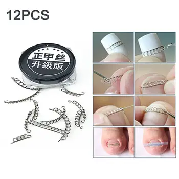 

12Pcs Ingrown Toe Nail Correction Wire Pedicure Toenail Orthotic Acronyx Ingrowing Nail Onyxis Bunion Corrector For Toes